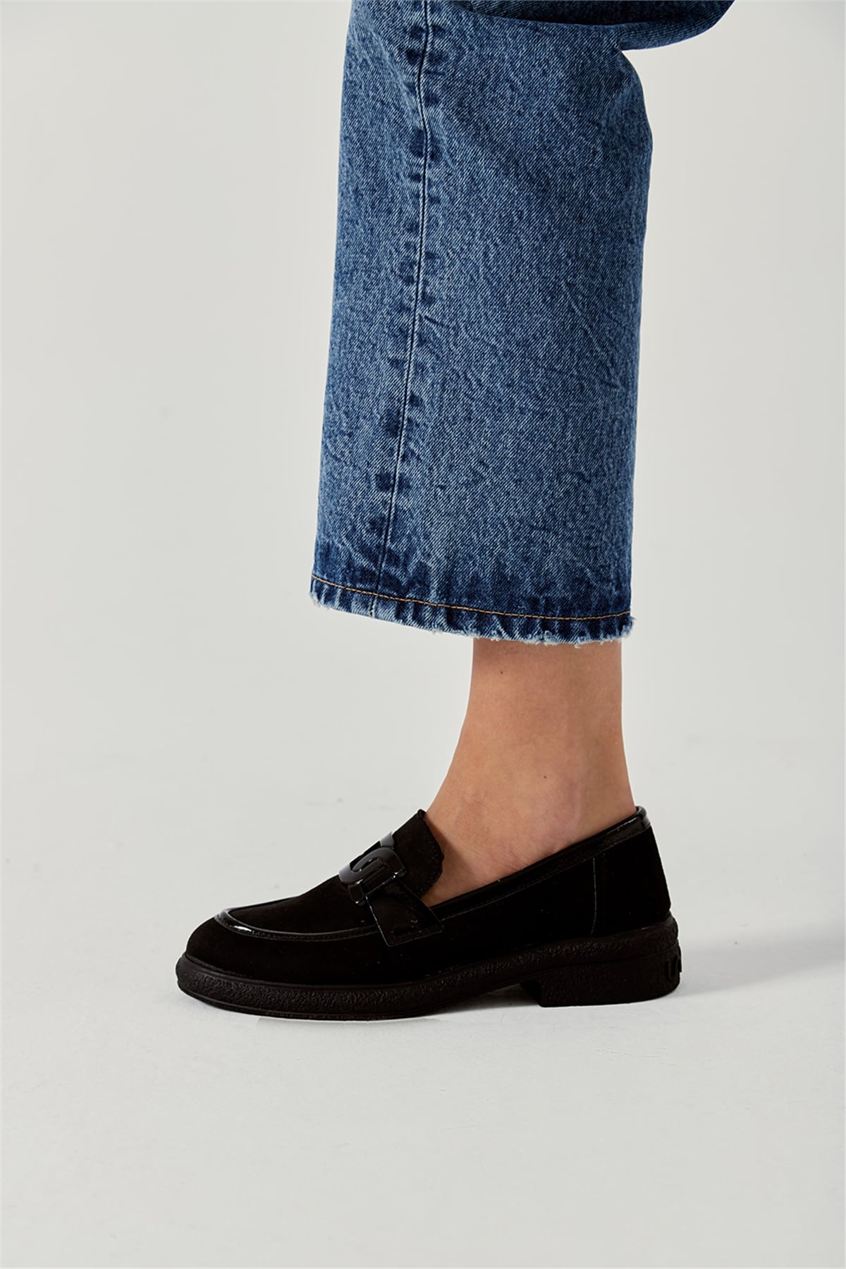 Medrod Kadın Loafer  Siyah Süet