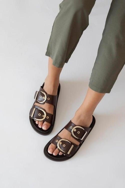 Sam Kadın Günlük Terlik Kahve