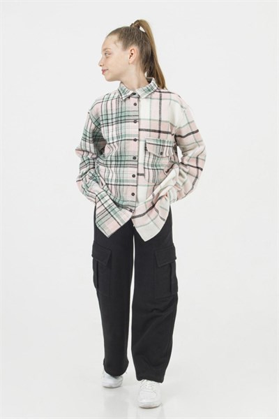 Kız Çocuk Gabardin Kargo Pantolon – Siyah (9-14 Yaş)
