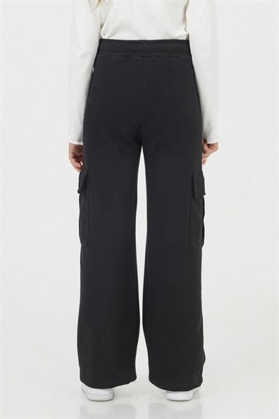 Kız Çocuk Gabardin Kargo Pantolon – Siyah (9-14 Yaş)