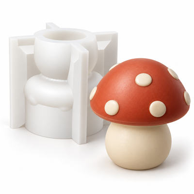 1407 - Yuvarlak Mantar 6 cm Orta Boy Silikon Kalıp