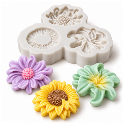 1437 -3'lü Floral Koleksiyon Silikon Kalıbı