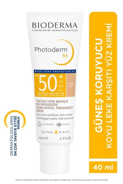 Photoderm M SPF50+ Kapatıcı Etkili Leke Karşıtı Çok Yüksek Korumalı Renkli Güneş Kremi Light 40 ML