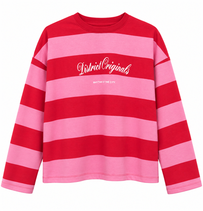 Elois Çizgili Sweatshirt - Pembe