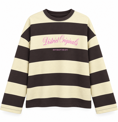 Yamaha Çizgili Sweatshirt - Kahverengi