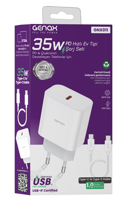 Toptan 35W Type-C to Type-C Hızlı Şarj Cihazı Seti 35W PD & QUALCOMM
