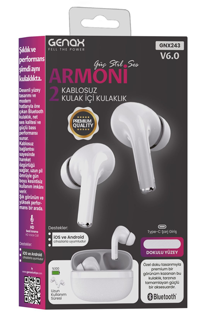 Toptan ARMONİ 2 v6.0 Bluethooth 5.3 Kablosuz Kulakiçi Kulaklık 