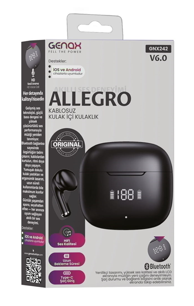 Toptan Bluetooth V6.0 LCD Ekranlı TWS Kablosuz Kulak İçi Kulaklık