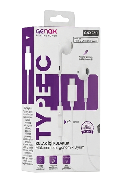 Toptan Type-C Microfonlu Kablolu Kulaklık