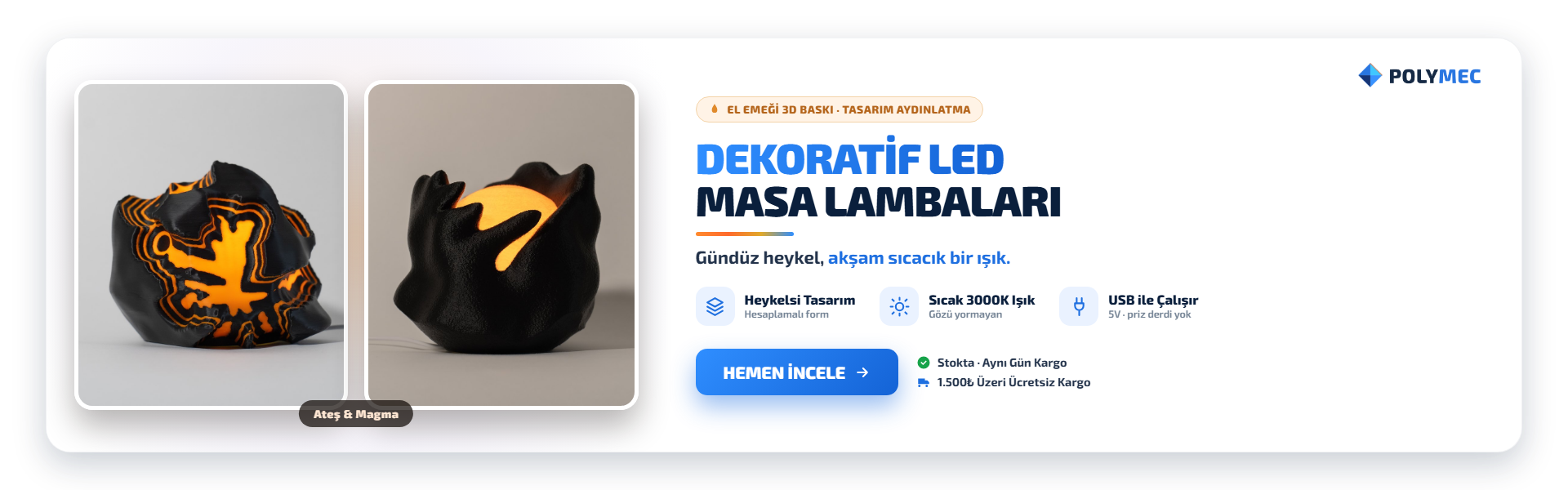 Dekoratif LED Masa Lambaları