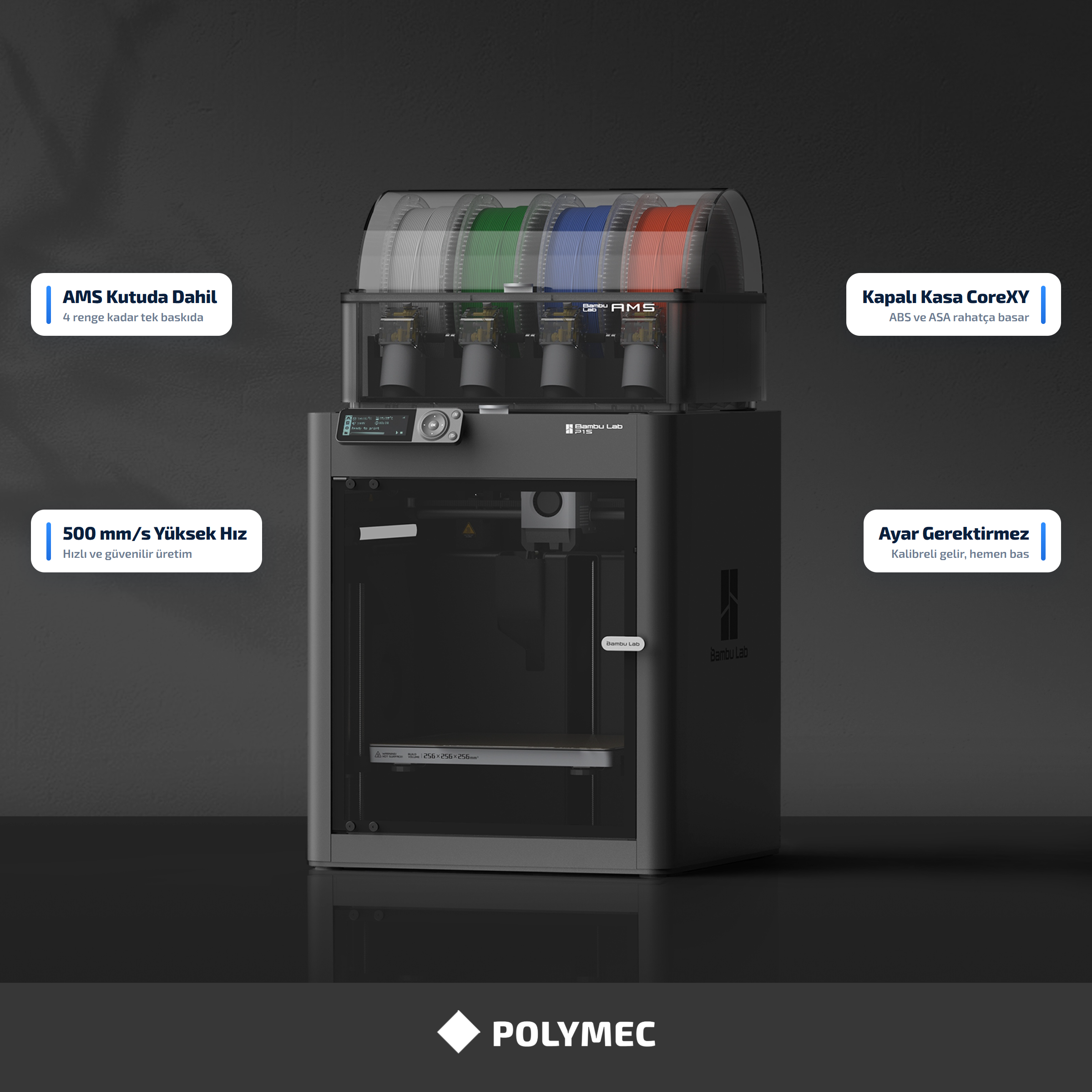 Bambu Lab P1S Combo 3D Yazıcı Fiyatı | POLYMEC