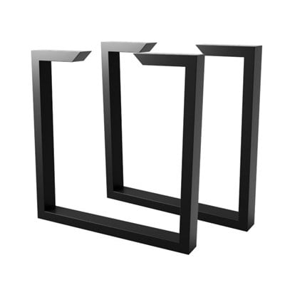 Demirlab Oslo U Metal Masa Ayağı Takımı (2 Adet) | 72 cm | 70 cm | 80x40 mm DC01 Çelik | Siyah