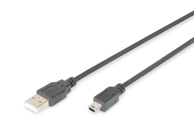 Digitus AK-300108-018-S USB2.0-MiniUSB Kablo(1.8m)