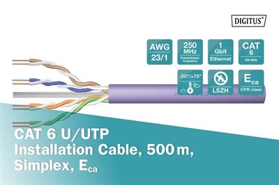 Digitus Cat6 Sarı UTP Data Kablo Saf Bakır (500m)
