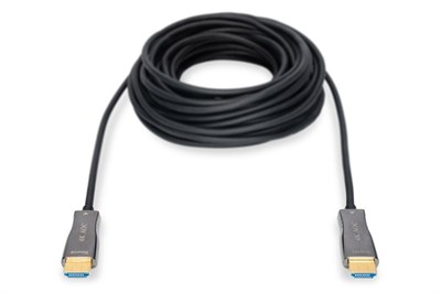 Digitus HDMI Fiber Kablo Altın Uçlu Siyah (30m) 4K
