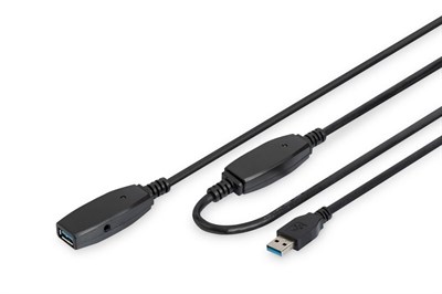 Digitus USB Uzatma Kablosu Siyah (20m)