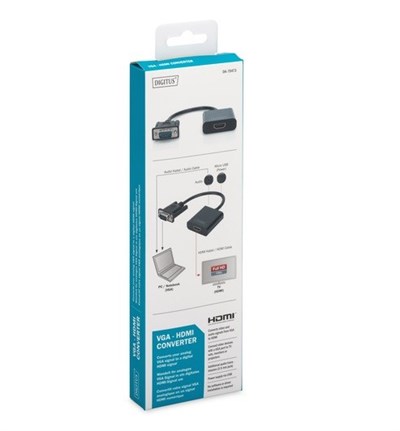 Digitus VGA Erkek to HDMI Dişi Çevirici
