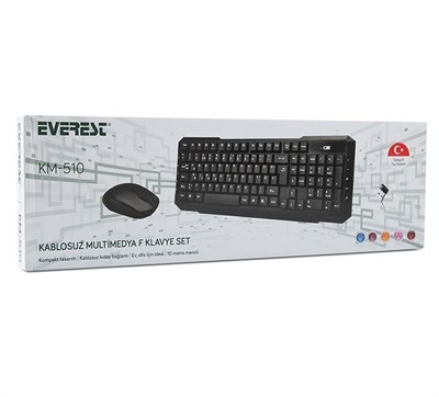 Everest KM-510 Siyah Kablosuz Q Klavye Set