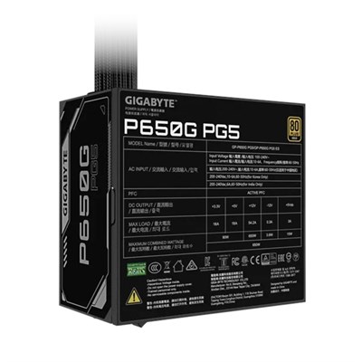 Gigabyte P650G 650W 80+ Gold 120mm Fan Siyah PSU