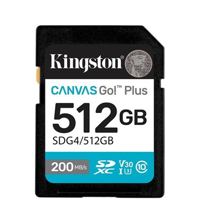 Kingston 512GB SDXC Gen4 200MB/s SDG4/512GB