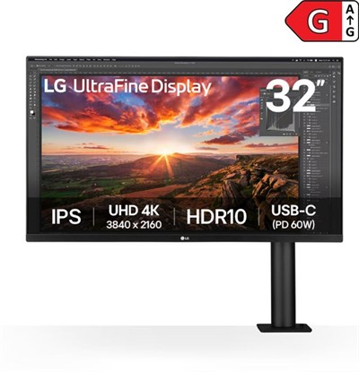 LG 31.5 32UN880K-B 4K Ergonomik Stand IPS