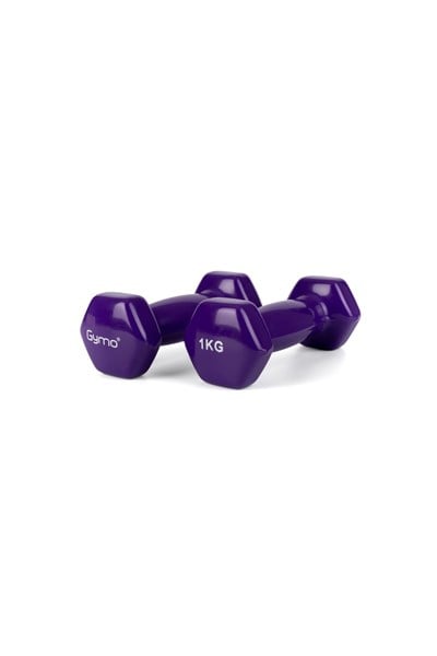 Gymo Hex Shape Vinil Dambıl 2x1kg Mor