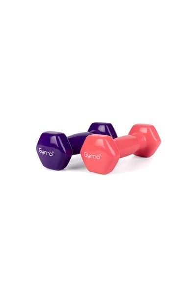 Gymo Hex Shape Vinil Dambıl 2x1kg Mor
