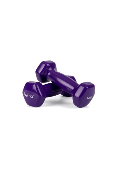 Gymo Hex Shape Vinil Dambıl 2x1kg Mor