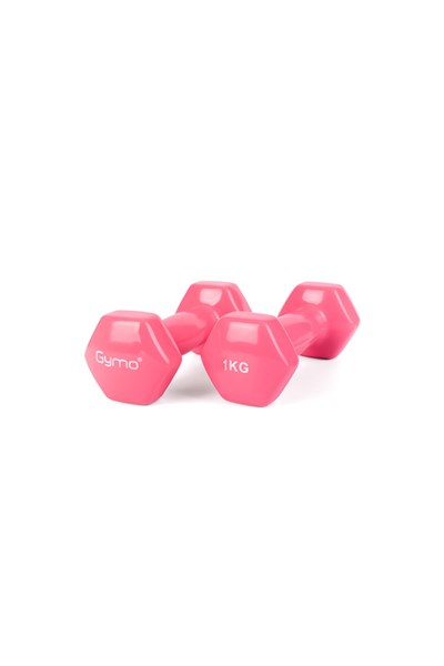 Gymo Hex Shape Vinil Dambıl 2x1kg Pembe