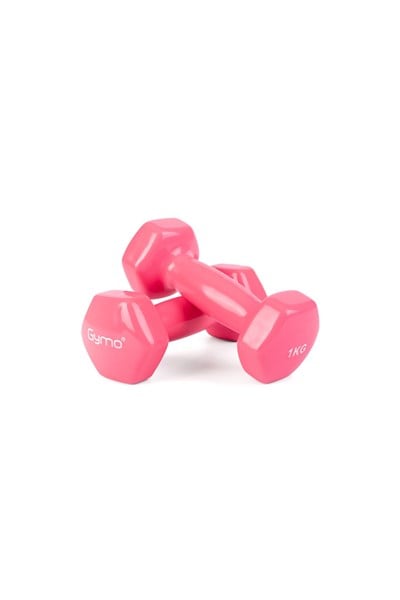 Gymo Hex Shape Vinil Dambıl 2x1kg Pembe