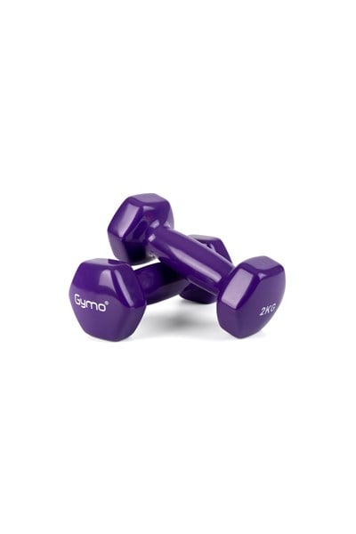Gymo Hex Shape Vinil Dambıl 2x2kg Mor