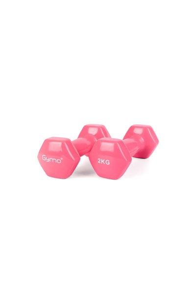 Gymo Hex Shape Vinil Dambıl 2x2kg Pembe