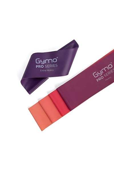 Gymo Pro Series Çantalı Direnç Bandı Fitness Pilates Esnetme Lastiği 5li Set Mor 7.5 cm