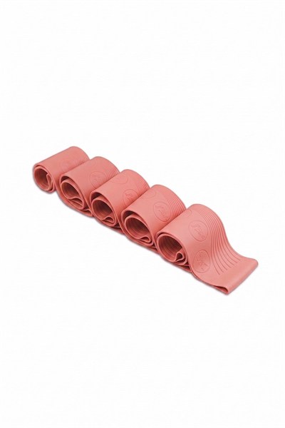 Gymo Pro Series Çantalı Direnç Bandı Fitness Pilates Esnetme Lastiği 5li Set Silikon Somon