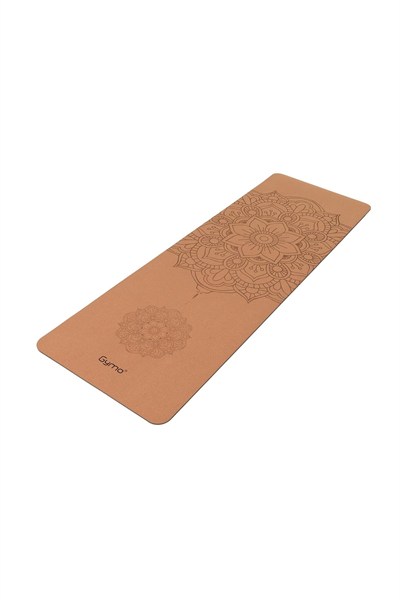 Gymo Pro Series Hizalamalı 5mm Doğal Mantar Cork Yoga Matı Pilates Minderi Mandala