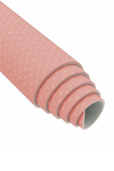 Gymo Pro Series Hizalamalı 6mm TPE Yoga Matı Pilates Minderi 183x66mm Somon