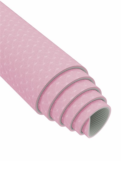 Gymo Pro Series Hizalamalı 6mm TPE Yoga Matı Pilates Minderi 183x66mm Pembe