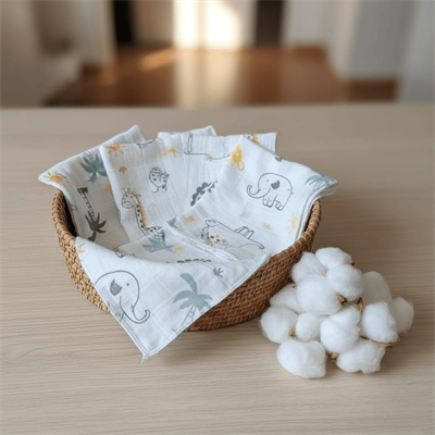 %100 Pamuk Müslin Ağız Mendili 5li Paket