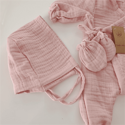 İsme Özel Müslin Hastane Çıkışı – 4lü Bebek Seti | Pembe