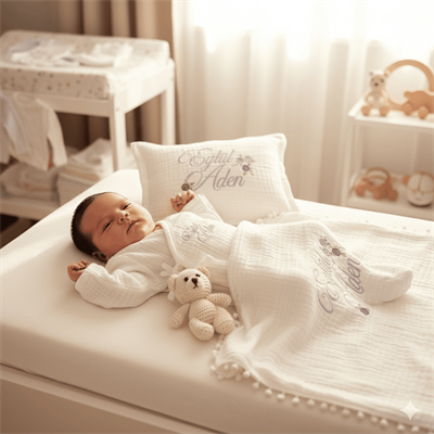 Kişiye Özel Nakışlı 6lı Müslin Bebek Seti – Hastane Çıkışı