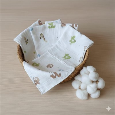 Müslin Ağız Mendili – 5li Bebek Seti (25×25 cm)