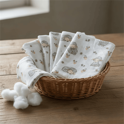 Müslin Ağız Mendili 5li Set – 25×25 cm