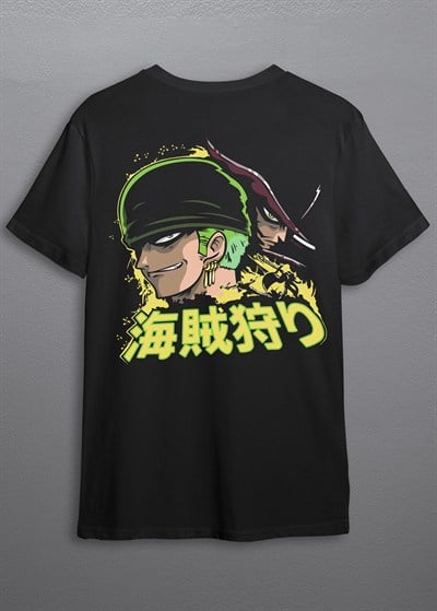 One Piece – Roronoa Zoro “Üç Kılıç Stili” Anime Tişörtü (Unisex)