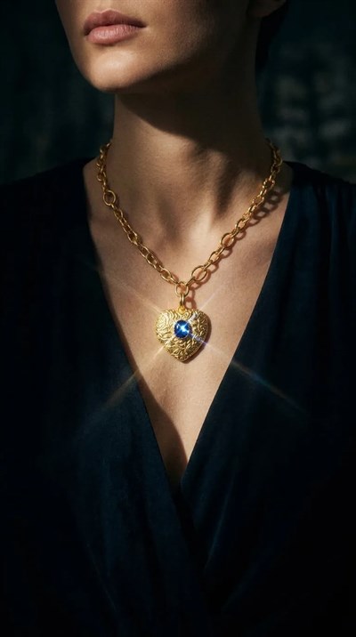 Aurelia Sapphire Heart Kolye