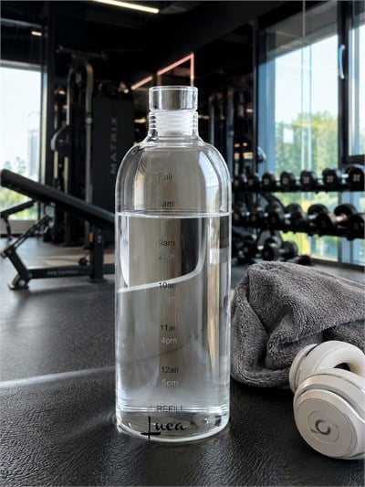 Dilay Home 1 Litre Zaman Çizelgeli Şeffaf Su Matarası
