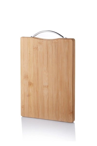 Metal Tutacaklı Lüx Bambu Kesme Tahtası 30 Cm X20 Cmx1.8 Cm