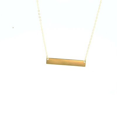 Minimalist Plaka Tasarımlı 14 Ayar Altın Kolye
