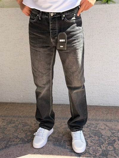 SİYAH FÜME WE11 BAGGY KOT PANTOLON