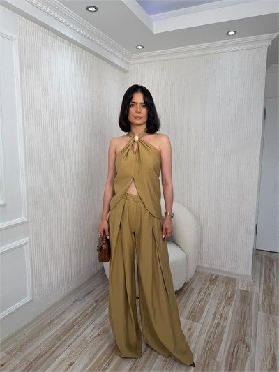 Bol Paça Tencel Palazzo Pantolon - CAMEL