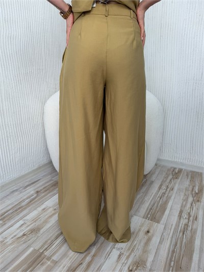 Bol Paça Tencel Palazzo Pantolon - CAMEL